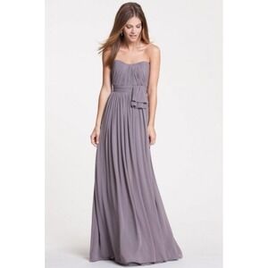 Watters & Watters Style 5514‎ Shirred Chiffon Floor Length Dress Size 10 Wedding